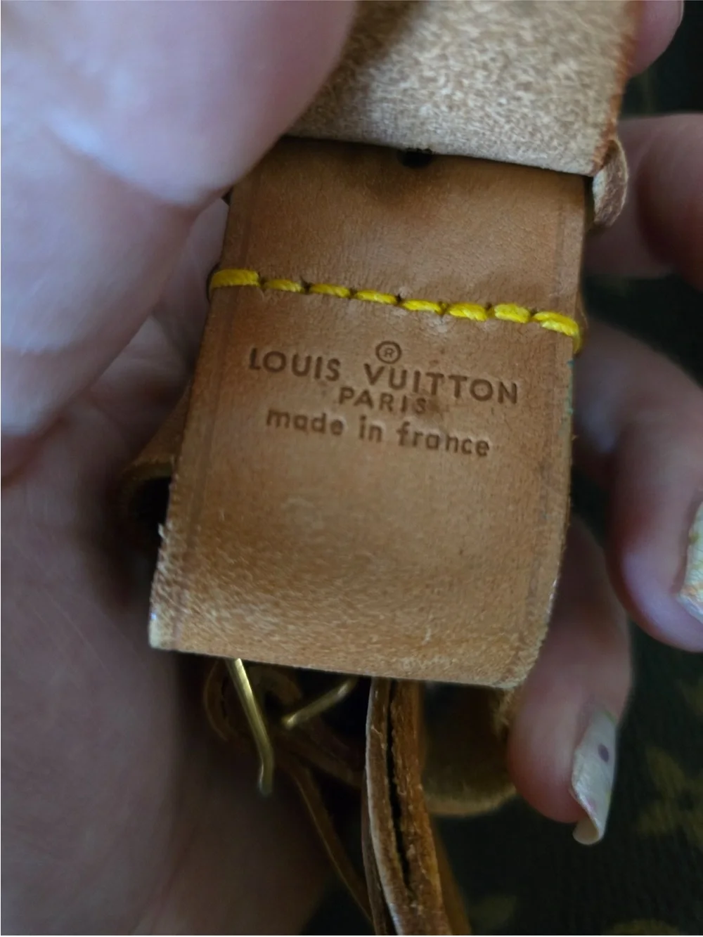 Louis Vuitton Tan Brown Monogram Leather Luggage Tag